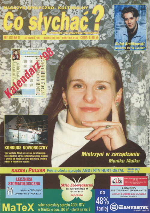 Okładka gazety Co słychać? - nr 1 (29) 1998